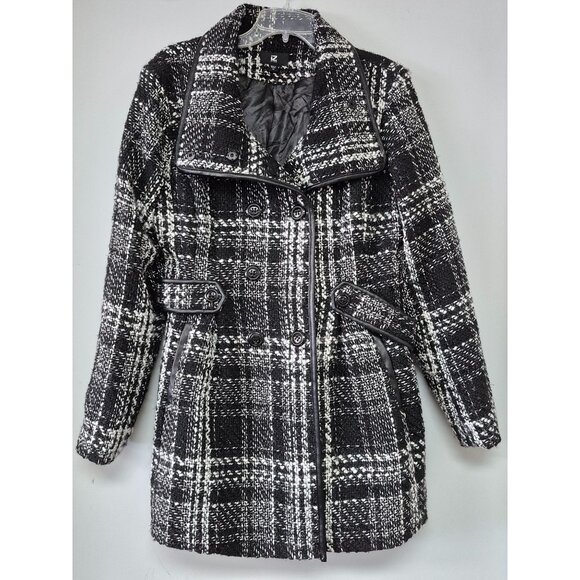 Iz Byer Jackets & Blazers - IZ BYER Women's Double Breasted White/ Black Pea Coat Size XL